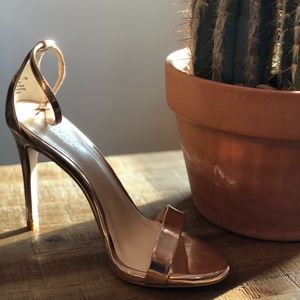 Rose Gold Ankle Strap Heels